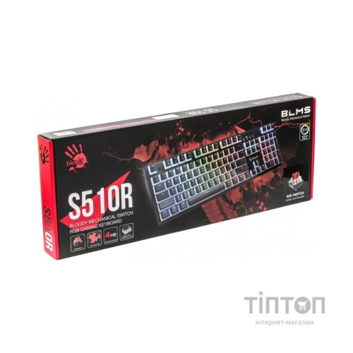 Клавіатура A4Tech Bloody S510R RGB BLMS Switch Red USB Pudding Black (Bloody S510R Pudding Black)