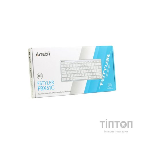 Клавіатура A4Tech FBX51C Wireless/Bluetooth White (FBX51C White)