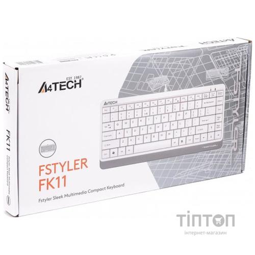 Клавіатура A4Tech FK11 Fstyler Compact Size USB White (FK11 USB (White))
