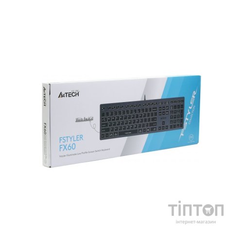 Клавіатура A4Tech FX60 USB Grey White backlit