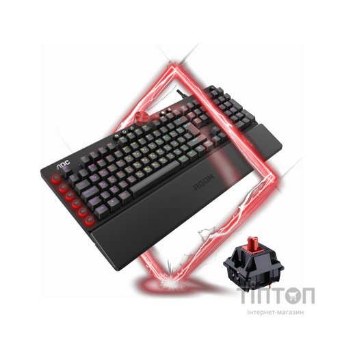 Клавіатура AOC AGK700 RGB Cherry MX Red USB Black (AGK700DR2R)