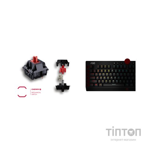 Клавіатура AOC AGK700 RGB Cherry MX Red USB Black (AGK700DR2R)