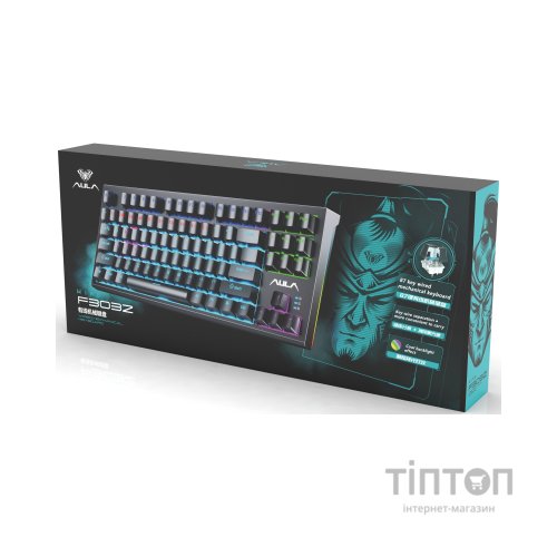 Клавіатура Aula F3032 Keycaps Plus 21 Dark Yellow Keys KRGD Red USB UA Black (6948391204673)