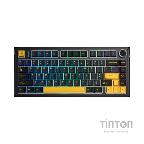 Клавіатура Aula F75 Gasket Greywood V3 switch Hot-Swap PBT Wireless/Bluetooth/USB Black (6948391208626)