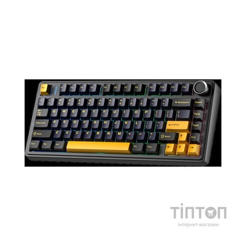 Клавіатура Aula F75 Gasket Greywood V3 switch Hot-Swap PBT Wireless/Bluetooth/USB Black (6948391208626)