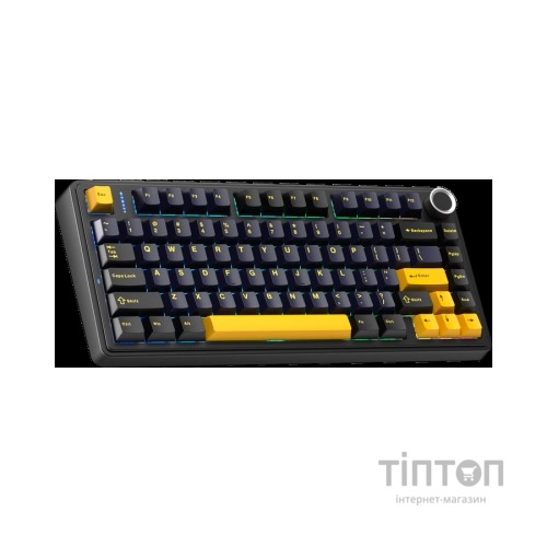 Клавіатура Aula F75 Gasket Greywood V3 switch Hot-Swap PBT Wireless/Bluetooth/USB Black (6948391208626)