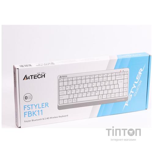 Клавіатура бездротова A4Tech FBK11 White