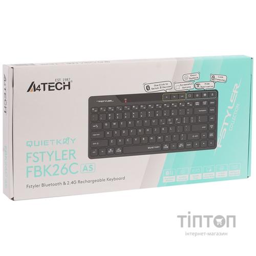Клавіатура бездротова A4Tech FBK26C AS Black