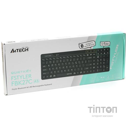 Клавіатура бездротова A4Tech FBK27C AS Black