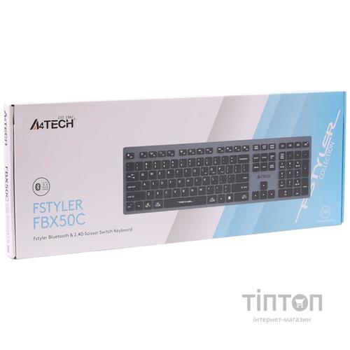 Клавіатура бездротова A4Tech FBX50C Grey