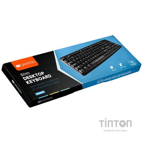 Клавіатура Canyon CNE-CKEY01-RU Black USB (CNE-CKEY01-RU)