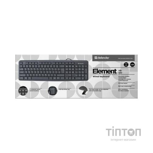 Клавіатура Defender Element HB-520 USB UKR Black (45529)