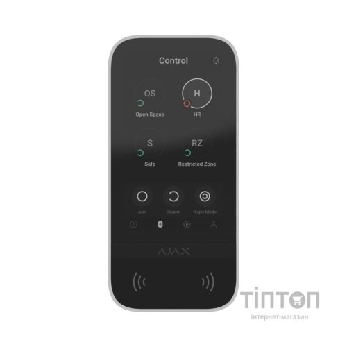 Клавіатура до охоронної системи Ajax KeyPad TouchScreen біла
