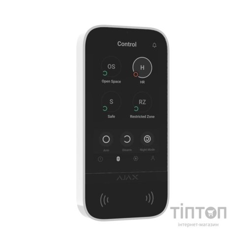 Клавіатура до охоронної системи Ajax KeyPad TouchScreen біла