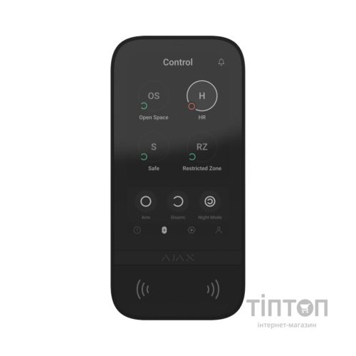 Клавіатура до охоронної системи Ajax KeyPad TouchScreen black