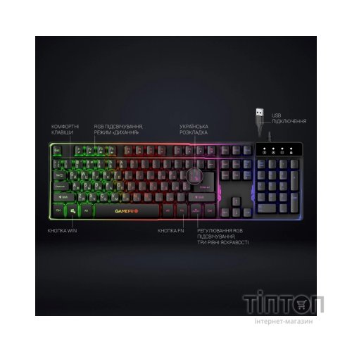 Клавіатура GamePro GK576 Nitro+ USB Black (GK576)