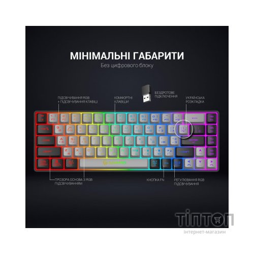 Клавіатура GamePro GK935 Wireless LED Black (GK935)