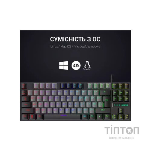 Клавіатура GamePro MK100B Blue Switch LED USB Black (MK100B)