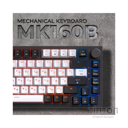 Клавіатура GamePro MK160B Hot-Swap Red Swich RGB USB UA Black (MK160B)