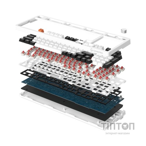 Клавіатура GamePro MK170W Hot-Swap Red Swich RGB USB UA White (MK170W)