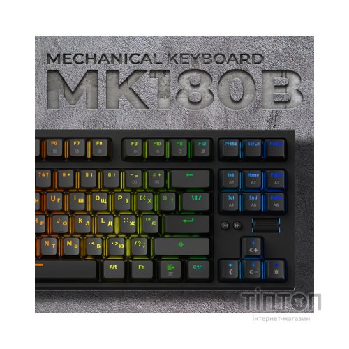 Клавіатура GamePro MK180B Hot-Swap Red Swich RGB USB UA Black (MK180B)