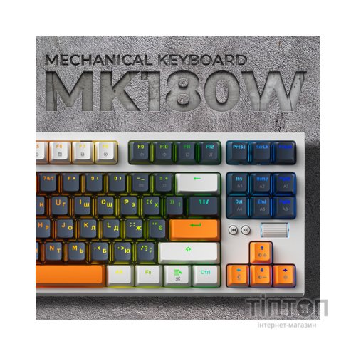 Клавіатура GamePro MK180W Hot-Swap Red Swich RGB USB UA White (MK180W)