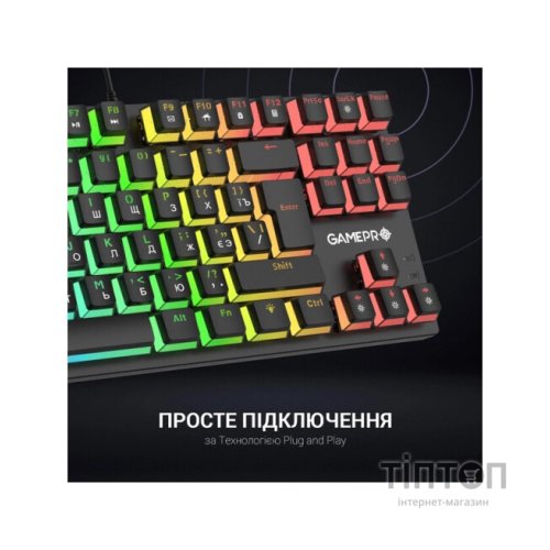 Клавіатура GamePro MK80B RGB Blue Switch USB Black (MK80B)
