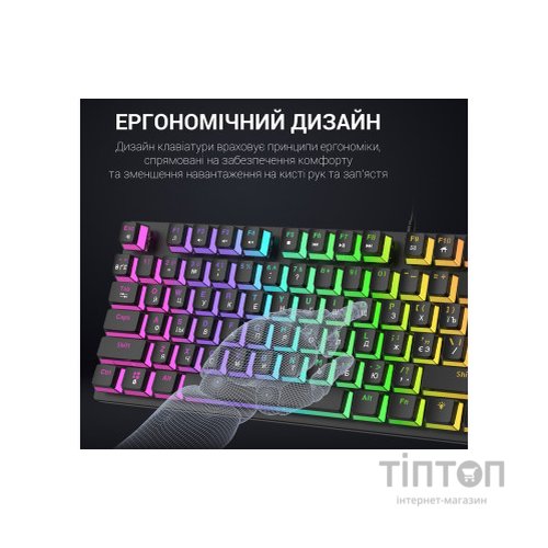 Клавіатура GamePro MK80R Red Switch RGB USB Black (MK80R)