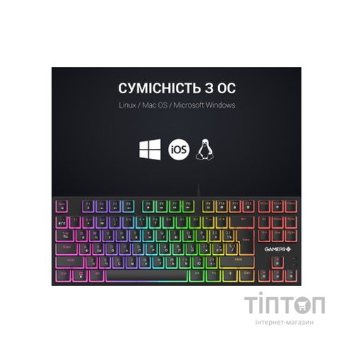 Клавіатура GamePro MK80R Red Switch RGB USB Black (MK80R)