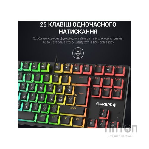 Клавіатура GamePro MK80R Red Switch RGB USB Black (MK80R)