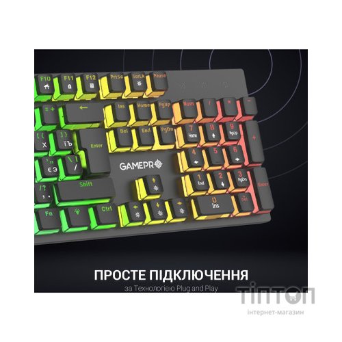 Клавіатура GamePro MK85R Red Switch RGB USB Black (MK85R)