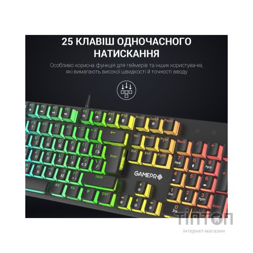 Клавіатура GamePro MK85R Red Switch RGB USB Black (MK85R)