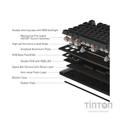 Клавіатура Hator Gravity X TKL Orange USB White (HTK551UA)