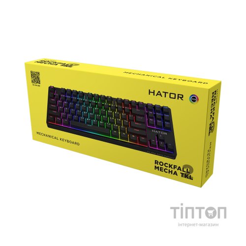 Клавіатура Hator Rockfall 2 Mecha TKL Orange USB Black (HTK-520)