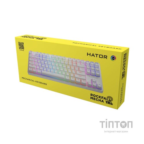 Клавіатура Hator Rockfall 2 Mecha TKL Orange USB White (HTK-521)