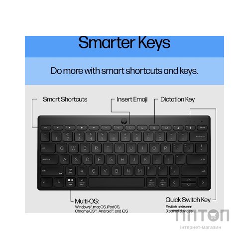 Клавіатура HP 350 Compact Multi-Device Bluetooth UA Black (692S8AA)