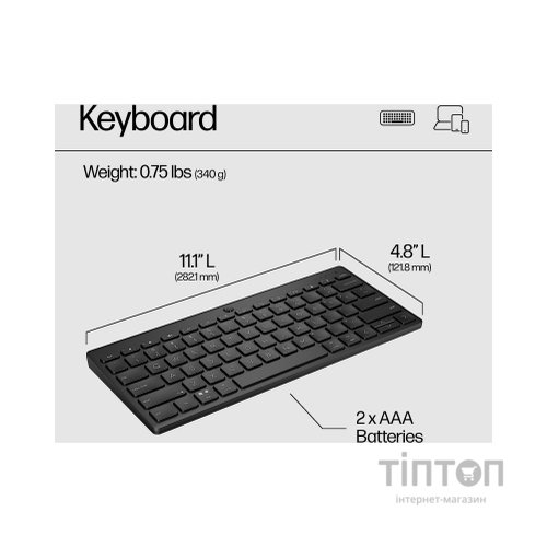 Клавіатура HP 350 Compact Multi-Device Bluetooth UA Black (692S8AA)