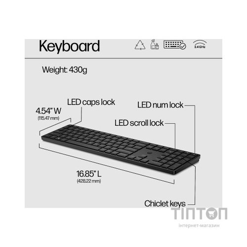 Клавіатура HP 450 Programmable Wireless UA Black (4R184AA)