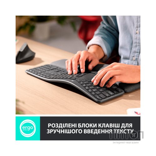Клавіатура Logitech ERGO K860 Bluetooth/Wireless UA Black (920-010108)