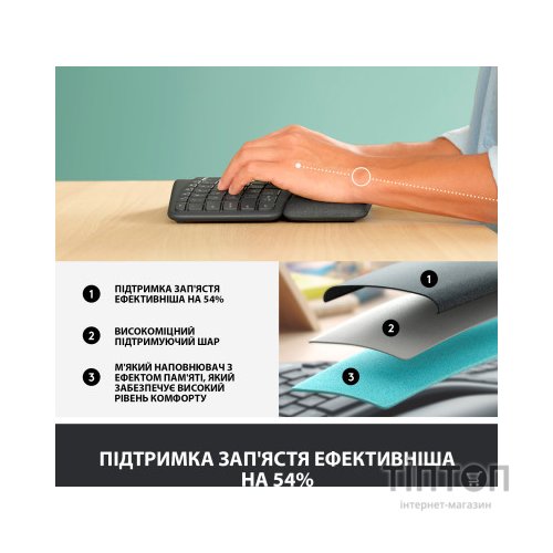 Клавіатура Logitech ERGO K860 for Business Bluetooth/Wireless UA Black (920-010352)