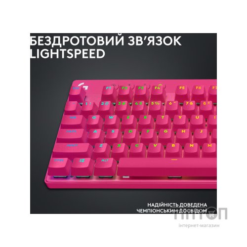Клавіатура Logitech G PRO X TKL Lightspeed Tactile USB UA Magenta (920-012159)
