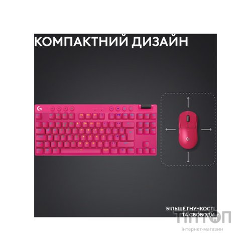 Клавіатура Logitech G PRO X TKL Lightspeed Tactile USB UA Magenta (920-012159)