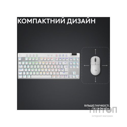 Клавіатура Logitech G PRO X TKL Lightspeed Tactile USB UA White (920-012148)