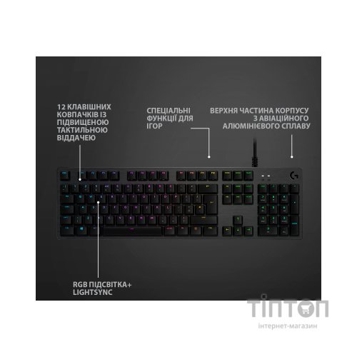 Клавіатура Logitech G512 Lightsync RGB Mechanical GX Red USB UA Carbon (920-009370)