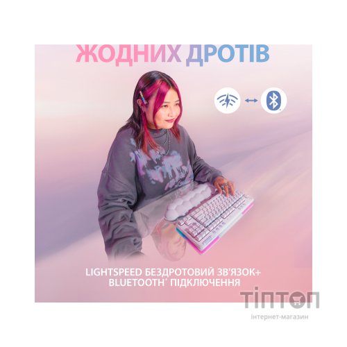 Клавіатура Logitech G715 Aurora Wireless Gaming GX Brown Lightspeed/Bluetooth UA Off-White (920-010465)