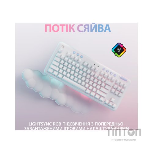 Клавіатура Logitech G715 Aurora Wireless Gaming GX Brown Lightspeed/Bluetooth UA Off-White (920-010465)