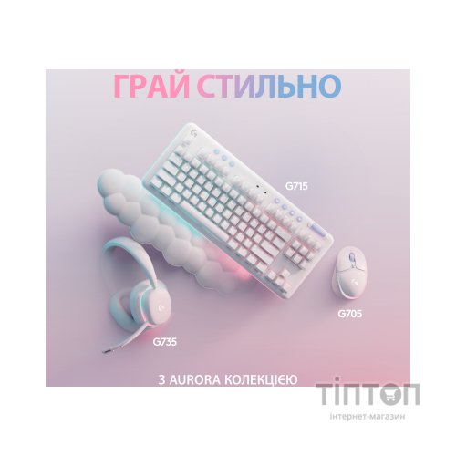 Клавіатура Logitech G715 Aurora Wireless Gaming GX Brown Lightspeed/Bluetooth UA Off-White (920-010465)