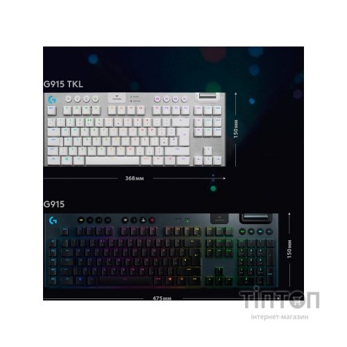 Клавіатура Logitech G915 TKL Lightspeed Wireless RGB Mechanical White (920-009664)