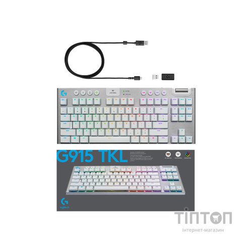 Клавіатура Logitech G915 TKL Lightspeed Wireless RGB Mechanical White (920-009664)