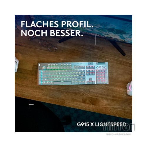 Клавіатура Logitech G915 X Lightspeed Switch-Tactile Wireless/Bluetooth/USB UA White (920-012690)